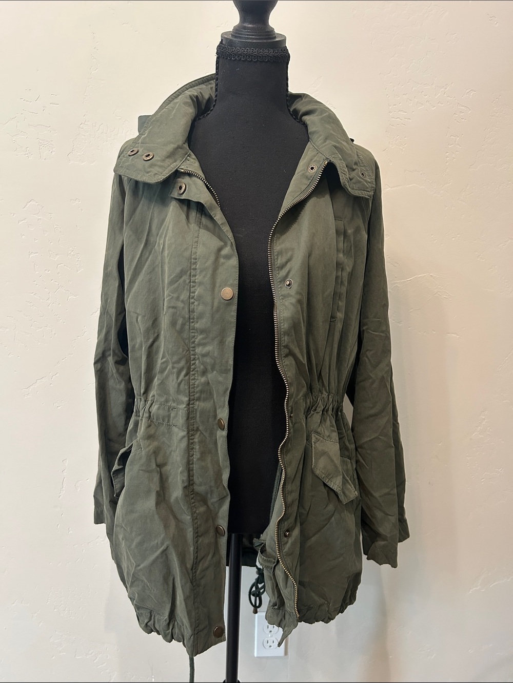 a new day Olive Green Utility Jacket with Hood L